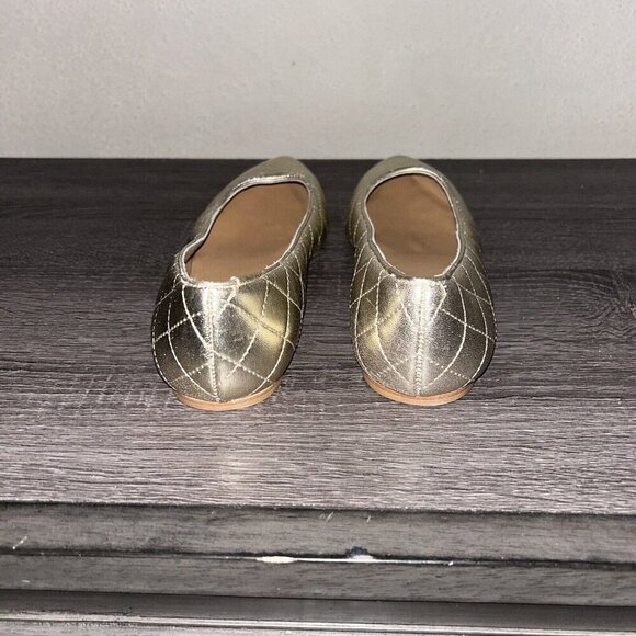 Bruno Magli Gold Quilted Metallic Slip On Ballet Leather Flats Size 38.5US 8.5 - Picture 6 of 9
